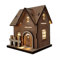 perfk 3X Leuchtende Holzhaus Weihnachtsdekorationen, Beleuchtetes Rustikales Holzhaus für Regal