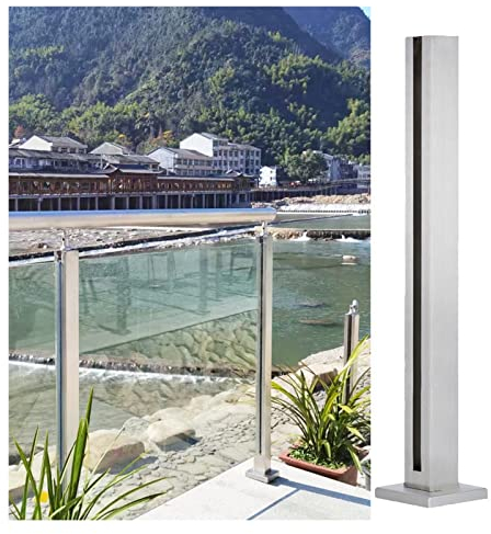 GArcan Terrassenplattform-Korridor-Glasbalustradensystem, 304-Edelstahlgeländer-Zaunpfosten-Handlauf für Deck-Balkon-Hotel-Loft (Farbe: Farbe Grau, Größe: 120 cm/47,2 Zoll)