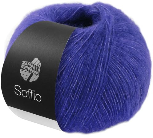 LANA GROSSA Soffio | Flauschiges Lace-Garn aus Merino- & Baumwolle mit 10% Kaschmir | Handstrickgarn aus 60% Schurwolle (Merino superfein), 30% Baumwolle (Bio) | 25g zum Stricken | 212m Garn FB 10