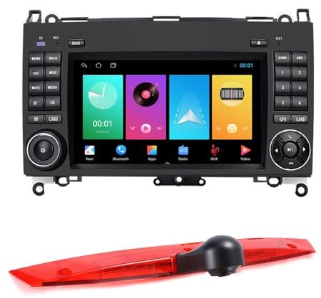 Auto GPS Navi Touchscreen Autoradio Navigation Bildschirme Monitore mit CarPlay & Android +HD Rückfahrkamera kompatibel mit Mercedes-Benz Sprinter B906 W639 W447/V W Crafter (G7239+7239)