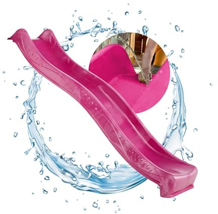 Spielturmking® Kinder Rutsche Outdoor Garten Spielgeräte, Stabile Wasserrutsche für Kinder, Alternative zu Indoor Spielgeräten, 2,30 Meter lang (Pink)