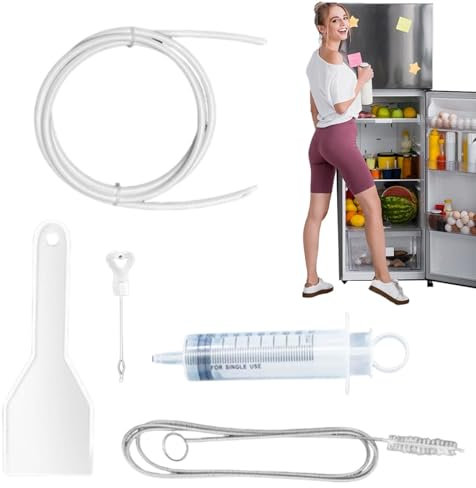 Samuliy Fridge Cleaner Kit,Refrigerator Drain Hole Clog Remover Cleaning Tool | 5X Water Dispensers Lines Tool Cleaning Reusable Refrigerators Dredging
