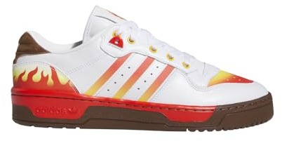 adidas Men's Rivalry Low Sneakers, White/Red/Yellow, 10.5