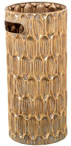 DRW Portaombrelli rotondo in metallo dorato 20 x 20 x 45 cm