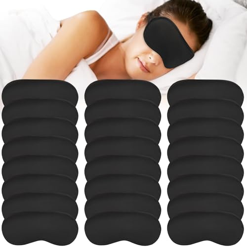 Tczecoo 100 Stück Schlafmaske, Augenmaske Seiden Schlafmaske, Schwarz | Elastisch Riemen, Lichtblockierende Augenabdeckung Für Damen Herren, Tragbare Schlafbrille für Reisen Schichtarbeit Spiel
