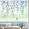 wondever Fenstersticker Blumen Rebe Blau Fenster Aufkleber Hängende Blumen Pfingstrose Fensterbilder Fensteraufkleber Anti-Kollision Doppelseitig Glasaufkleber Glas Deko