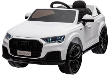 Kinder Elektroauto Audi Q7 mit Zwei Motoren+LED+FB+Audio Modul Weiss