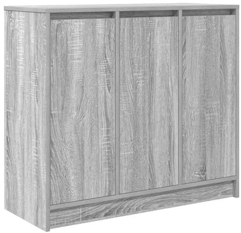 vidaXL Sideboard Grau Sonoma 85x34x76 cm Holzwerkstoff, Buffetschrank, Küchenschrank, Wohnzimmerschrank, Schrank, Flurschrank, Beistellschrank
