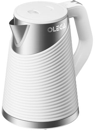 OLEGA Wasserkocher für kochendes Wasser, 1800 W, schnell kochender Heißwasserkessel, 1,8 l tragbarer Wasserkocher, teekocher elektrisch Teekessel, BPA frei, Energiesparend, Sicheres Design