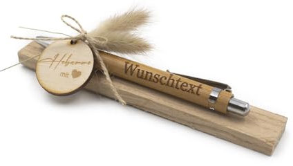 VmG-Store Holz Kugelschreiber als Geschenkidee zum Muttertag Mama Vatertag Geburtstag Papa Oma und Opa Arbeitskollege Freundin Freund (Mit Wunschname, 18 Hebamme mit Herz)