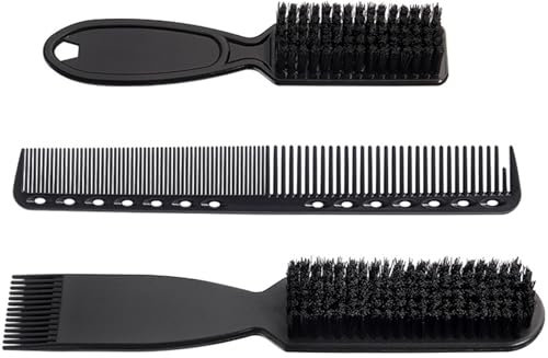 3 piezas doble cabeza cepillo de peinado bigote barba cepillo limpieza barba cepillo herramienta de peinado cepillo de barba