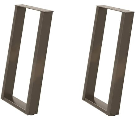 Accessoires de table, pieds de table - Pieds de table à manger en forme de U - 2 pièces en acier naturel - 50 x (72-73) cm
