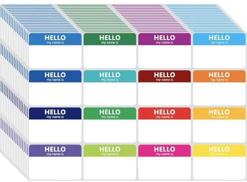 240 Stück Hello My Name is - 110mm x 70mm Rot Namensschilder Aufkleber, Selbstklebende Namensschilder, Namensaufkleber für Büro, Meeting, Schule, Lehrer und Mailing