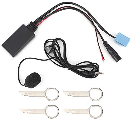 Klanata 8 Pin Car Microphone Adapter - Bluetooth 5.0 AUX Audio Input Cable - High Sound Quality for Car Stereo Music Player - Stable Plug and Play Connection