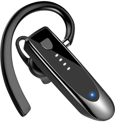Atheewon Bluetooth Headset Wireless Freisprech Telefon mit Headset mikrofon Freisprech-Bluetooth-Ohrhörer mit 20 Std Sprechzeit, 180 Std Standby, Handy Headset für Business/Büro/Autofahren, Schwarz
