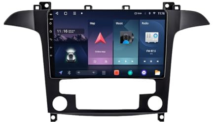 Carplay Display für Ford S Max S-MAX 2007-2015 Touch Display mit Navi, Bluetooth, GPS, WiFi, Am/Fm/RDS, Airplay, Super Link, GPS Navigation, 8 Kern 8G+256G