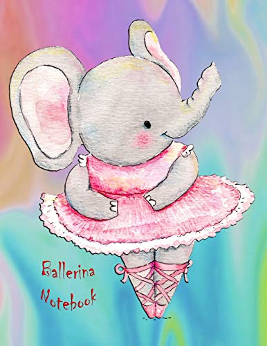 Elephant Ballerina Notebook: 8.5x11 inches 130 lined pages