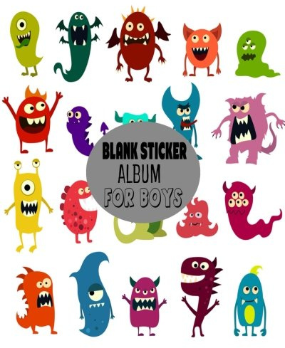 Blank Sticker Album For Boys: Blank Sticker Book for Boys Stickers Activities Book 8x10