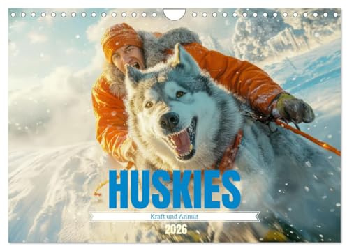 Huskies - Kraft und Anmut (Wandkalender 2026 DIN A4 quer), CALVENDO Monatskalender: Fellnasen mit Charakter (CALVENDO Tiere)