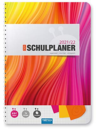 Schulplaner, bunt, 2021/2022, Hausaufgabenheft für die Schule: Planer Schülerkalender Hausaufgabenheft Timer