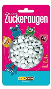DECOCINO Essbare Zuckeraugen (2x25g) – Deko-Augen als Zuckerdekor zum Backen für Geburtstags-Torten, Geburtstags-Kuchen, Muffins, Cup-Cakes, Cake-Pops.
