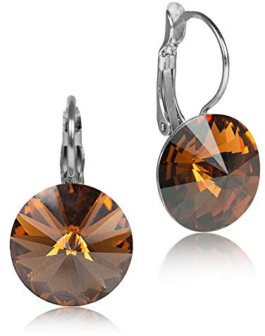 LUISIA® Ohrringe Rivoli mit Kristallen von Swarovski® - 12 mm - Strass Ohrhänger in vielen verschiedenen Farben