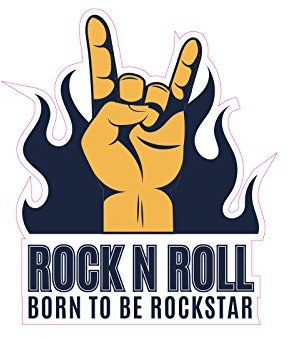1 x Aufkleber Rock N Roll Born To Be A Rockstar Music Musik Sticker Tuning OEM