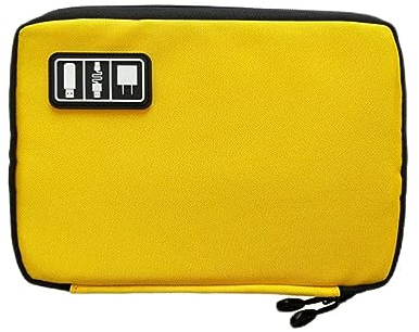 Rojeam Electronic Organizer Travel Gadget Bag para cámara Digital Electronics Accessories Cable USB y Almacenamiento de menaje (Amarillo)
