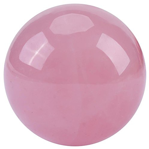 Akozon 1 Stück natürliche rosa Rosenquarz Stein Kugel Crystal Healing Ball Home Desk Decor Healing Geschenke Edelstein Dekoration Energietherapie Glücksbringer Reiki Deko