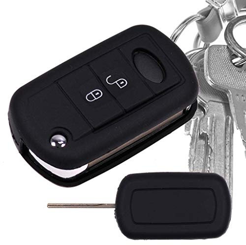 Auto Schlüssel Hülle Silikon Schutz Cover Schwarz für Land Rover Range Rover Sport LS Dicsovery III