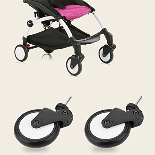 Poussettes pour bébés Roues en caoutchouc Accessoires Avant Roue Arrière Ensemble pour Yoya Vovo Roue Enfants Transport Outils(1 Pair Front Wheel)
