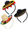 AMZBY Sombrero Hats,Fiesta Party Supplies and Decorations, Mexican Theme Party Decorations, Rave Accessories,3 PCs, Fiesta Mexicana Decoraciones, Cinco De Mayo Fabric and Straw Sombrero Headbands