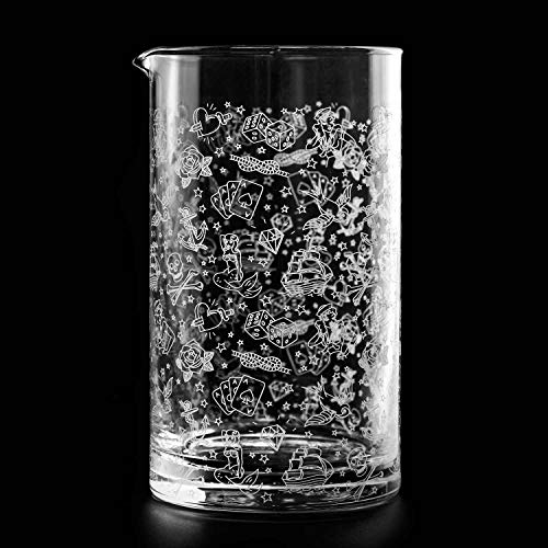 Urban Bar Crystal Glass Cocktail Mixing Jug with Tattoo Decoration 80cl Model UB4552