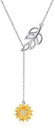 VONALA S925 Sterling Silber Sonnenblume Anhänger Halskette für Frauen Mädchen-You are my sunshine