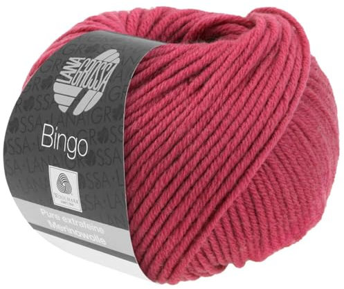 LANA GROSSA Bingo | Extrafeine Merinowolle waschmaschinenfest und filzfrei | Handstrickgarn aus 100% Schurwolle (Merino extrafein) | 50g Wolle zum Stricken & Häkeln | 80m Garn FB 726