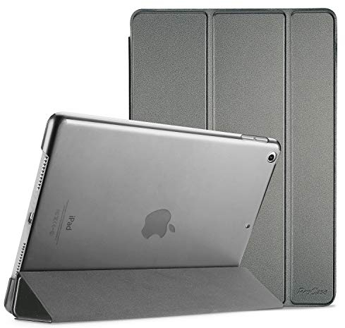 ProCase Hülle für iPad 9./8./7. Generation 10,2 Zoll 2021 2020 2019, Schutzhülle Smart Case Cover Kompatibel mit iPad 9/8/7 –MetallischGrau