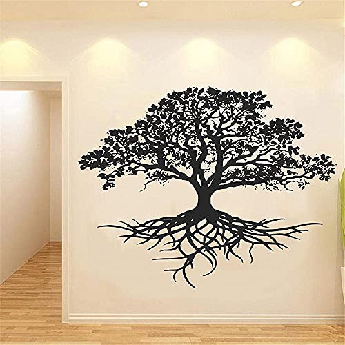 Arbre De Vie Sticker Mural Arbre Racine Branche Mur Art Autocollant Décoration De La Maison Salon Vinyle Révocable Murale 55X70Cm
