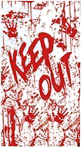 St@llion Keep Out Halloween Scary Haunted House Decoration Window Door Cover Creepy School, Garage, Dormitory, Outdoor/Indoor, (165cm x 85cm, Pack of 1)