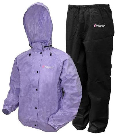 frogg toggs Damen Klassischer Allzweck-Regenanzug, Wasserdicht, Atmungsaktiv Regenmantel, Violett, Medium (2er Pack)