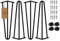 MORIA DESIGN 4er Set Hairpin Leg | Möbelfüße, Tischbeine von 10 bis 80 cm | für Schrank, Hocker, Nachttisch, Couchtisch | Tischfüße mit Bodenschoner und Schrauben | 48 cm - 3 Streben (Metall, Schwarz)