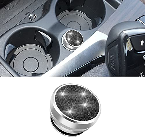 Cobee Bling Auto-Zigarettenanzünder-Stecker-Abdeckung, Kristall, staubdicht, für Zigarettenanzünder, Knopfabdeckung, Auto-Innendekoration für die meisten Fahrzeuge (schwarz)