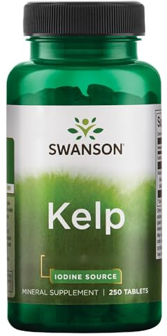 Swanson, Kelp, 250 glutenfreie Tabletten, 225mcg Jod je Dosis, Sojafrei, GMO frei, Geschmacksneutral
