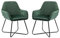 Mingone 2er Set Esszimmerstuhl Retro Samt Küchenstühle Schalenstuhl Stuhl Wohnzimmer Konferenzstuhl Polsterstuhl Sessel mit Armlehne (Grün)