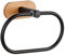 WENKO Turbo-Loc® Handtuchring Orea Bamboo, Halter für Handtücher aus Schwarz matt lackiertem Edelstahl kombiniert mit Einer Wandhalterung aus Bambus, Befestigung ohne Bohren, 19,5 x 12,5 x 8 cm