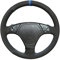 Handgenähter Auto-Lenkradbezug aus schwarzem Wildleder, für BMW 3er E36 1996-2000 E46 1998-2000 Z3 E36 7 1995-1999, Black Line