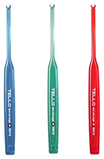 3x TELLO 1007.5 Single Ultra Soft - Einbüschelbürste für Erwachsene mit super weichen abgerundeten NOLLEX® Borsten -Zufällige Farbe