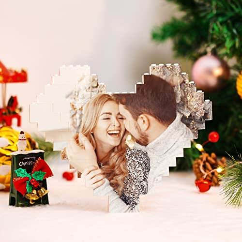Funmii Custom Building Brick Personalised Photo Blcok Puzzle Picture Building Bricks for Boys and Girls Christmas Birthday Wedding Gifts for Couple Aldults Kids Toddlers