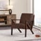 Yaheetech Loungesessel Sessel Vintage Relaxsessel Kunstleder mit Massivholzbeinen Einzelsofa für Wohnzimmer/Schlafzimmer/Empfangsbereich Dunkelbraun