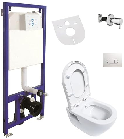 Taharet Bidet suspendu avec réservoir + valve + AC90L