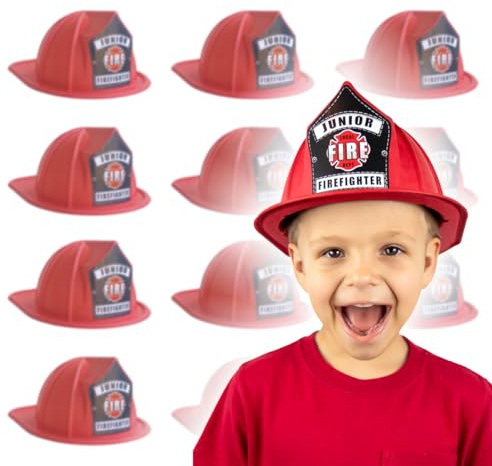 Better Choice Costumes, LLC NOT PLASTIC, Molded Paper Children's Firefighter Hat, Party Supply, Fire Hat Costume Accessory (12)